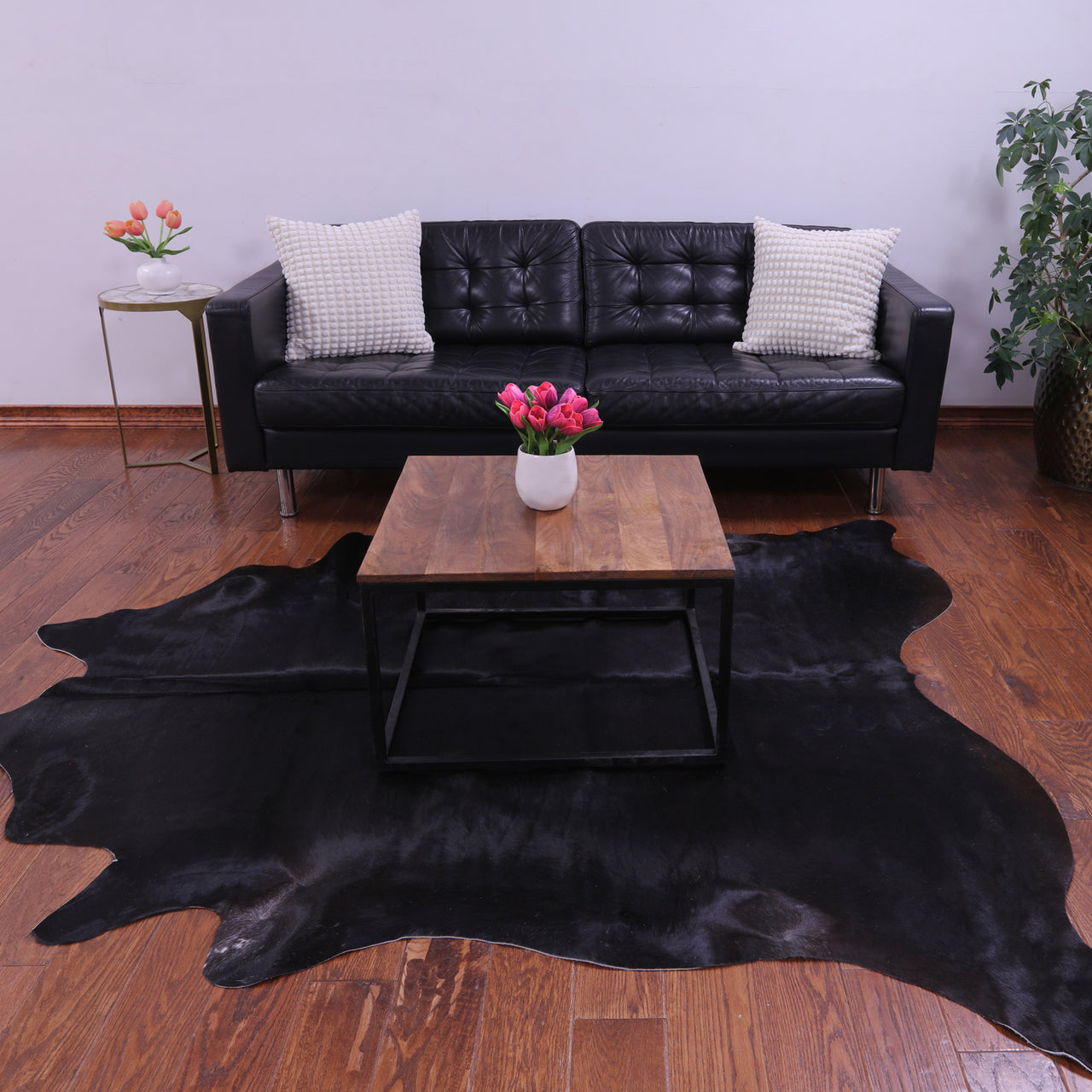 Black Natural Cowhide Rug