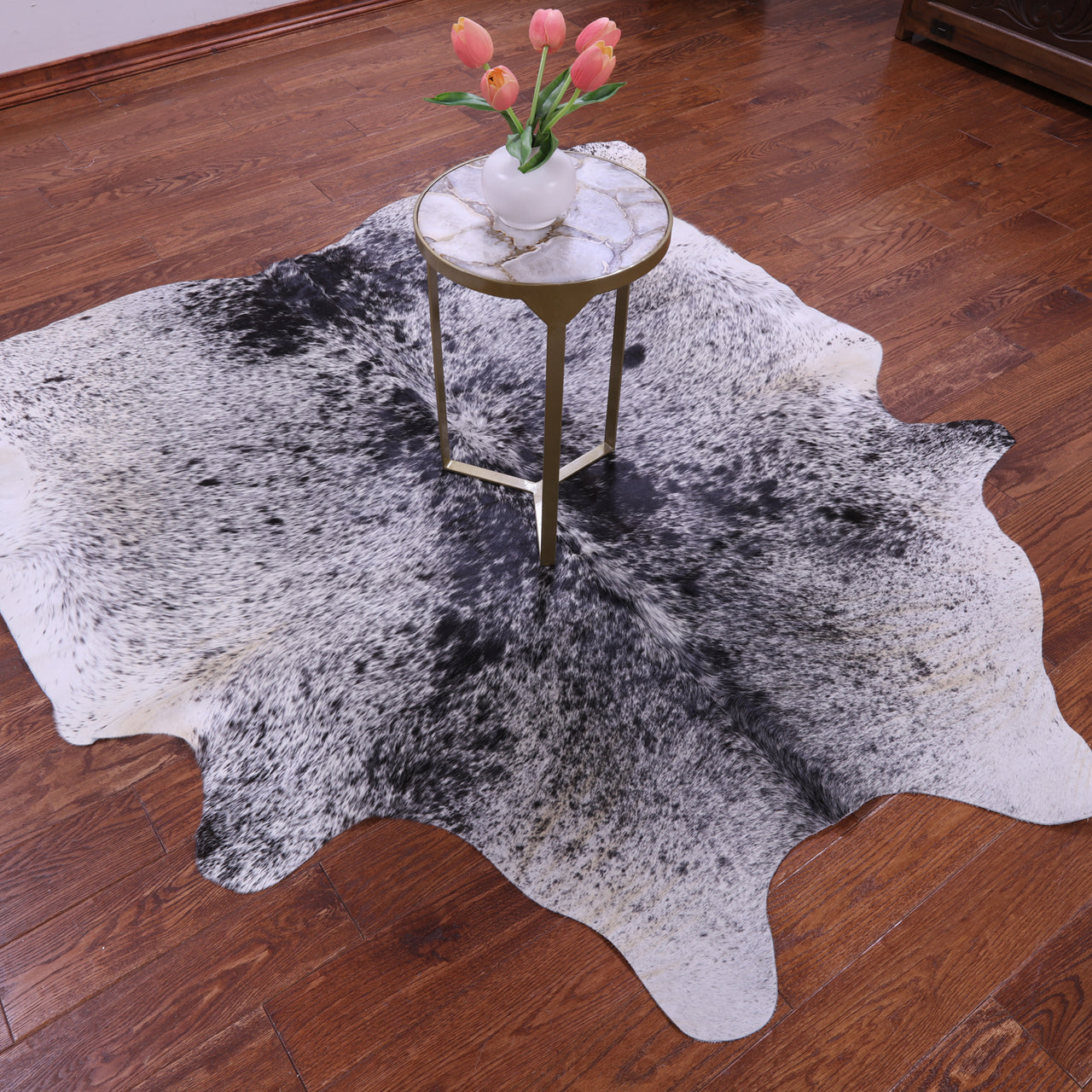 Black Salt & Pepper Natural Cowhide Rug