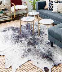Thumbnail for Black Salt & Pepper Natural Cowhide Rug