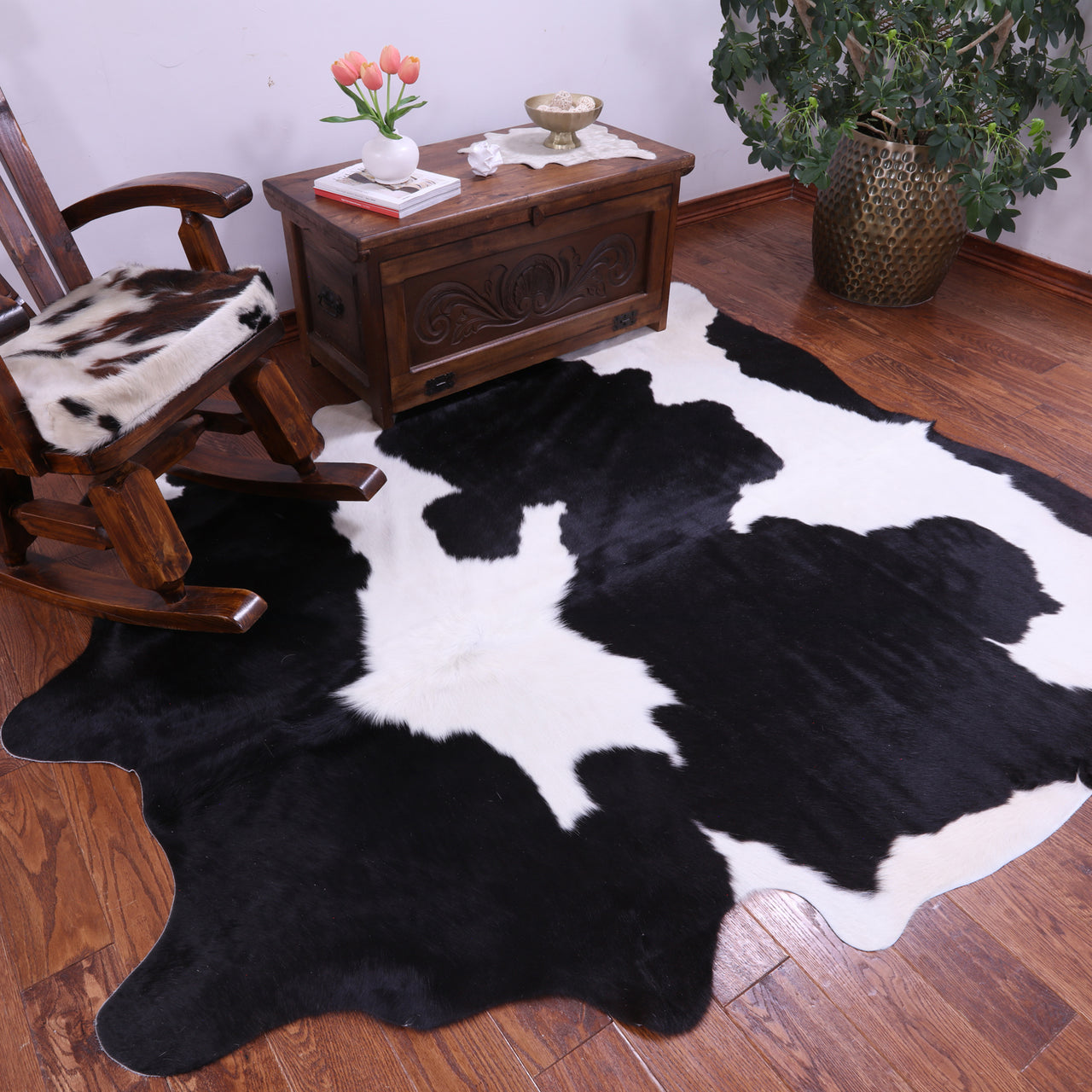 Black & White Natural Cowhide Rug