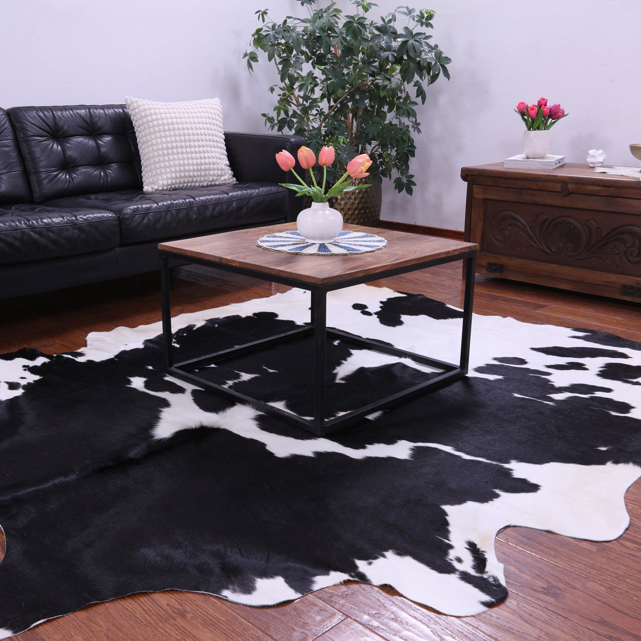 Black & White Natural Cowhide Rug