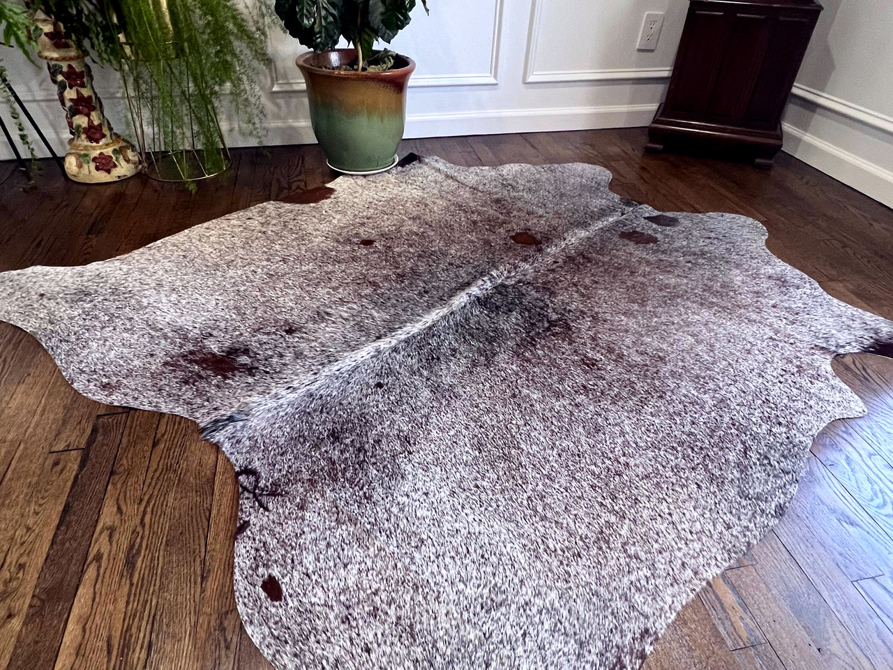Brown Salt & Pepper Natural Cowhide Rug