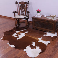 Thumbnail for Brown & White Natural Cowhide Rug
