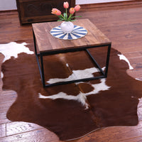 Thumbnail for Brown & White Natural Cowhide Rug