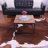 Thumbnail for Brown & White Natural Cowhide Rug