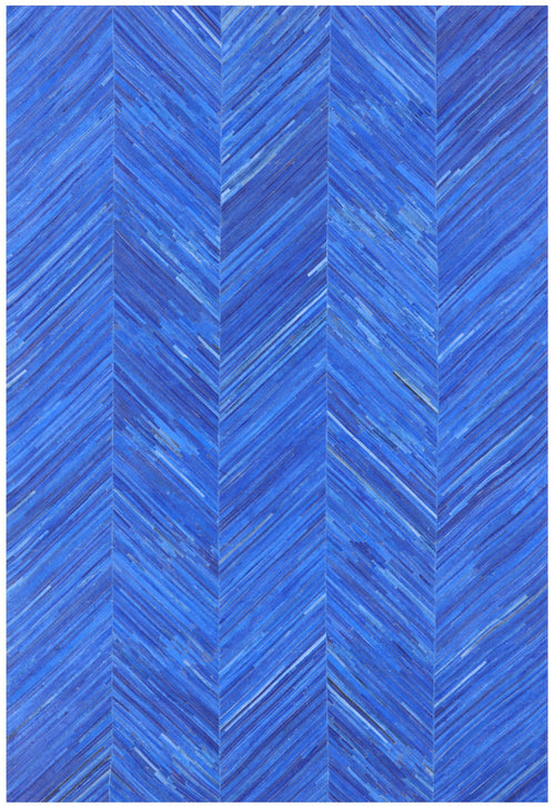 Clearance Blue Patchwork Natural Cowhide Rug - 5' 10