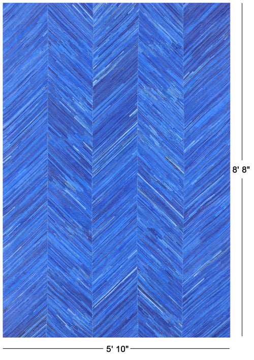 Clearance Blue Patchwork Natural Cowhide Rug - 5' 10