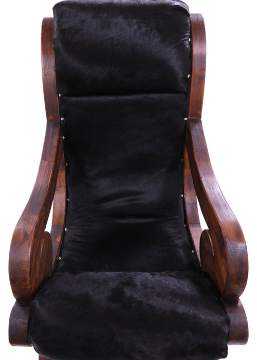 Hair-On Cowhide Handcrafted Reclaimed Wood Chair