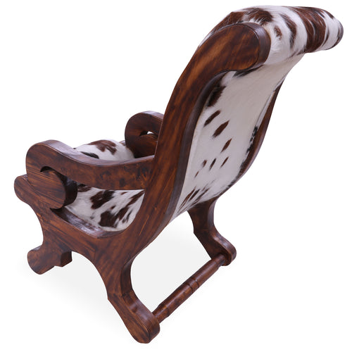 Hair-On Cowhide Handcrafted Reclaimed Wood Chair