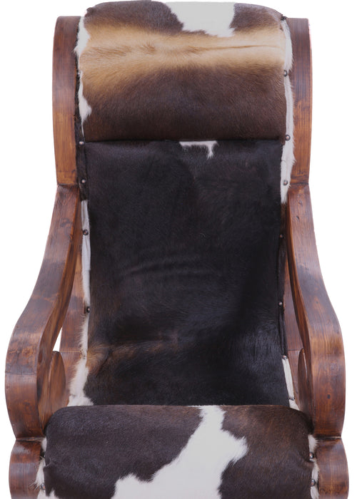 Hair-On Cowhide Handcrafted Reclaimed Wood Chair