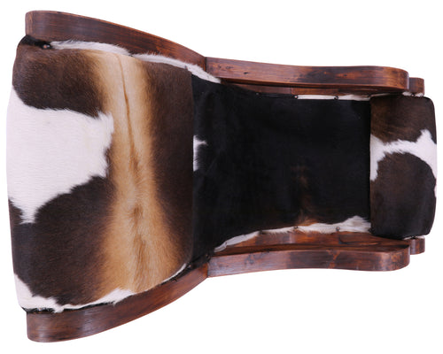 Hair-On Cowhide Handcrafted Reclaimed Wood Chair