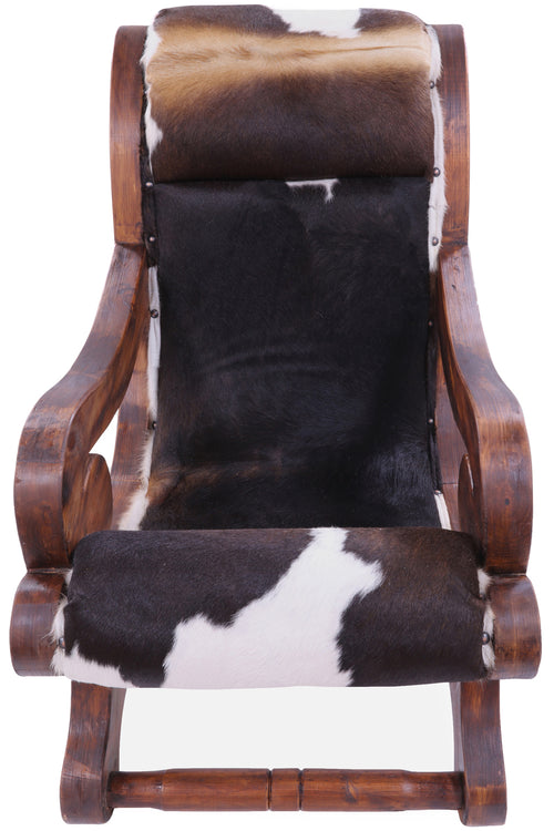 Hair-On Cowhide Handcrafted Reclaimed Wood Chair