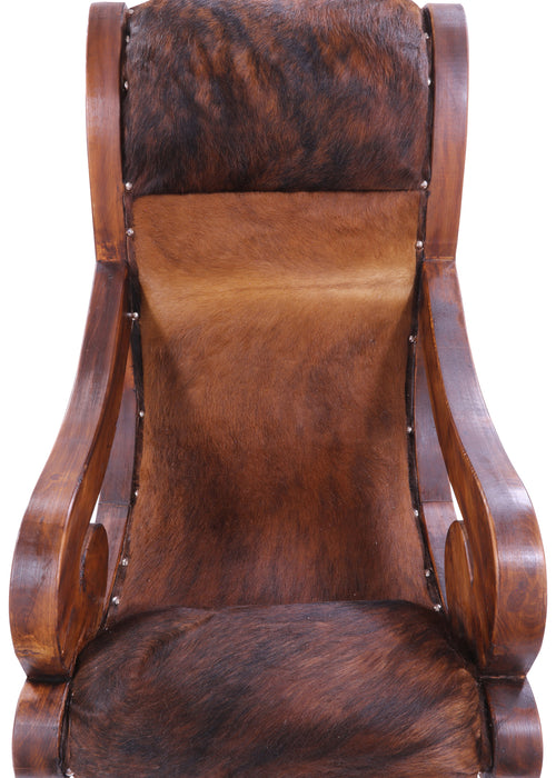 Hair-On Cowhide Handcrafted Reclaimed Wood Chair