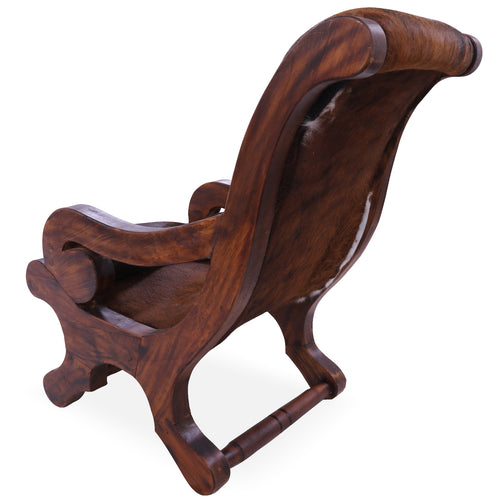 Hair-On Cowhide Handcrafted Reclaimed Wood Chair