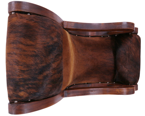 Hair-On Cowhide Handcrafted Reclaimed Wood Chair