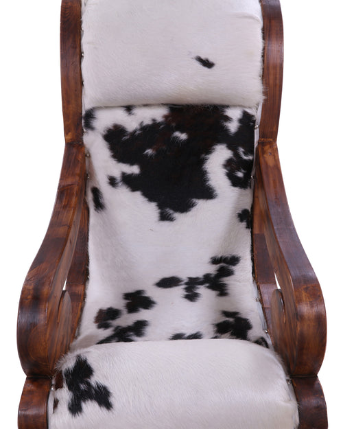 Hair-On Cowhide Handcrafted Reclaimed Wood Chair