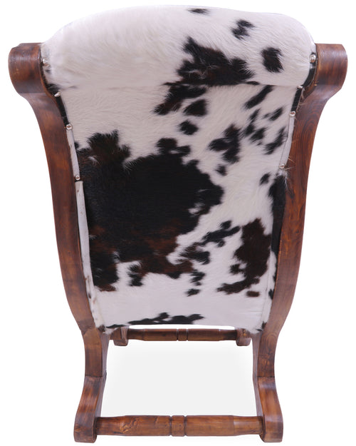 Hair-On Cowhide Handcrafted Reclaimed Wood Chair