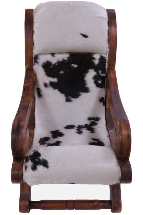 Hair-On Cowhide Handcrafted Reclaimed Wood Chair