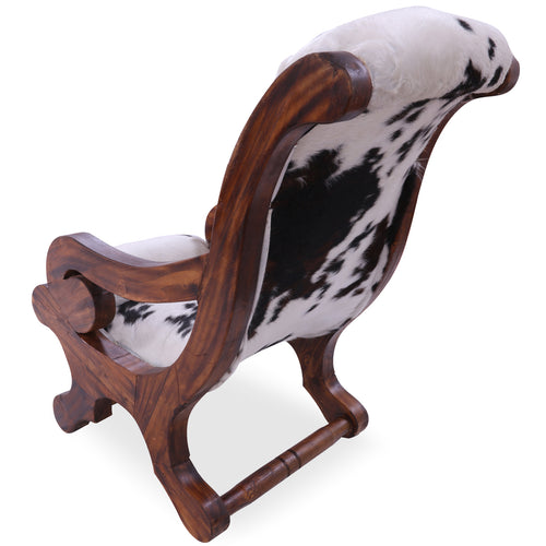 Hair-On Cowhide Handcrafted Reclaimed Wood Chair
