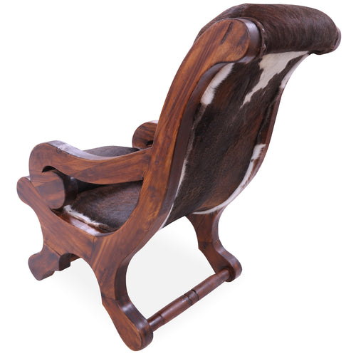 Hair-On Cowhide Handcrafted Reclaimed Wood Chair