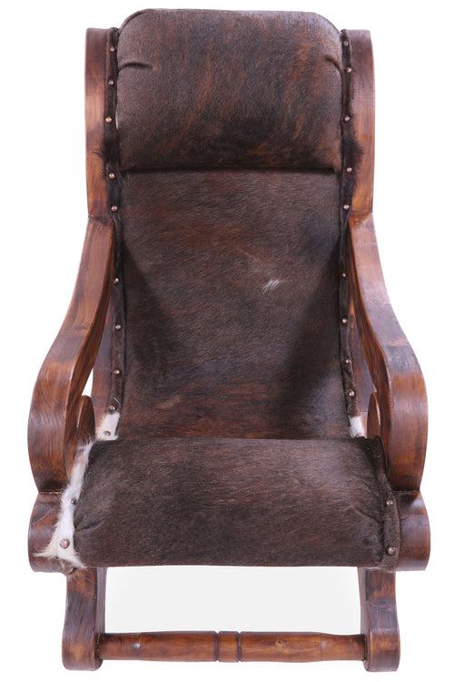 Hair-On Cowhide Handcrafted Reclaimed Wood Chair