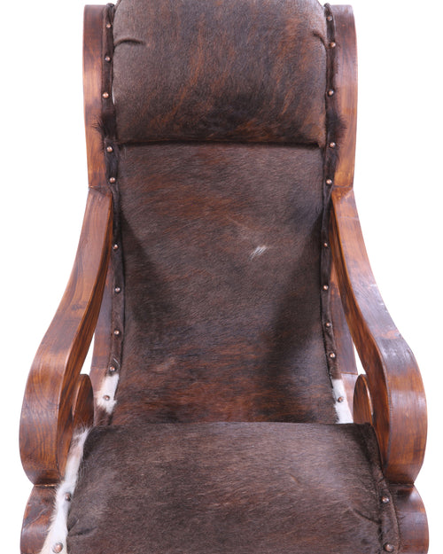 Hair-On Cowhide Handcrafted Reclaimed Wood Chair