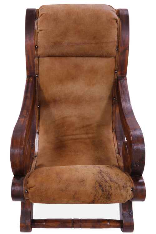 Hair-On Cowhide Handcrafted Reclaimed Wood Chair