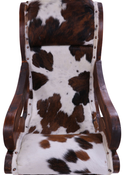 Hair-On Cowhide Handcrafted Reclaimed Wood Chair