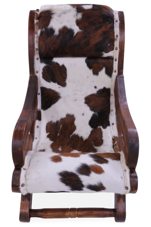 Hair-On Cowhide Handcrafted Reclaimed Wood Chair