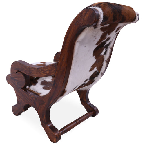 Hair-On Cowhide Handcrafted Reclaimed Wood Chair
