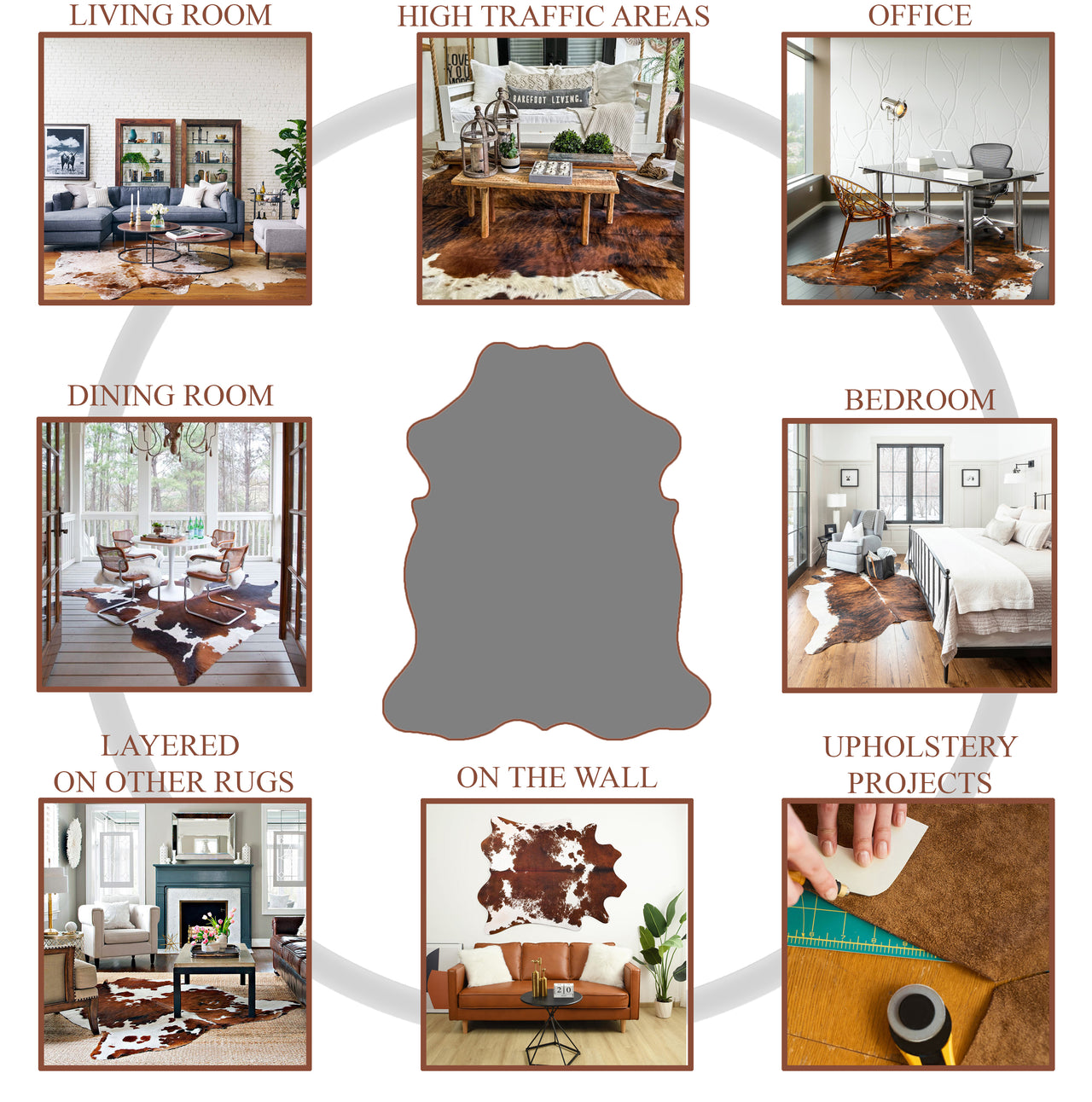 Brown & White Natural Cowhide Rug