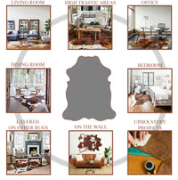 Thumbnail for Brown & White Natural Cowhide Rug