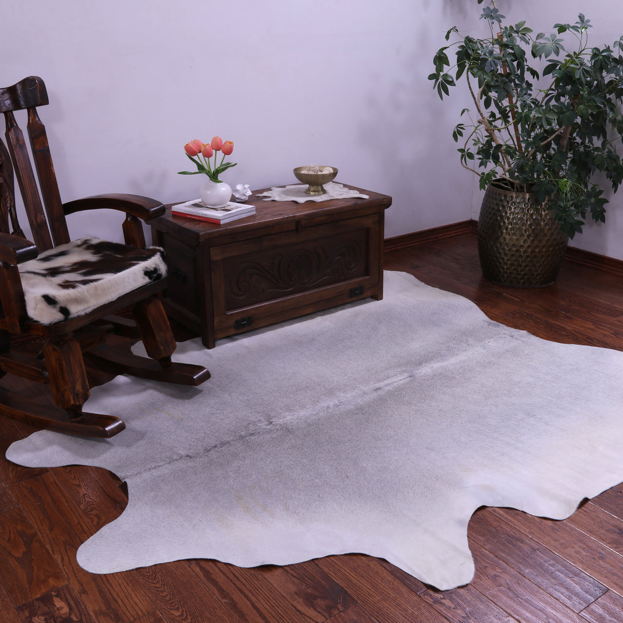 Grey Natural Cowhide Rug