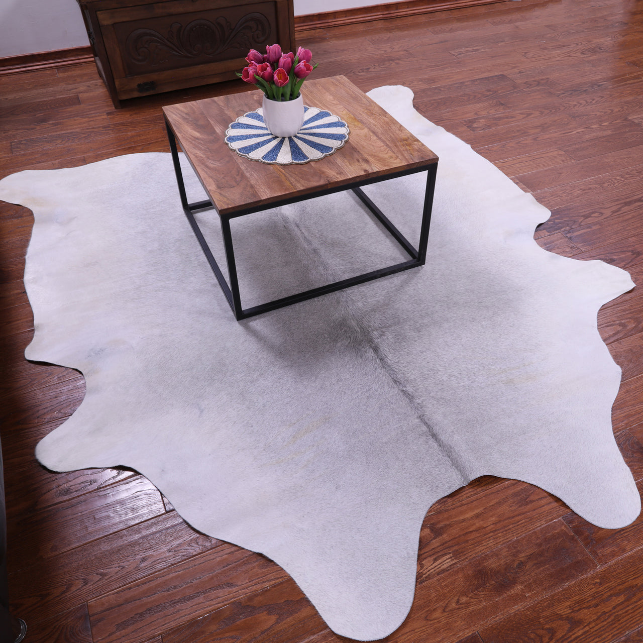 Grey Natural Cowhide Rug