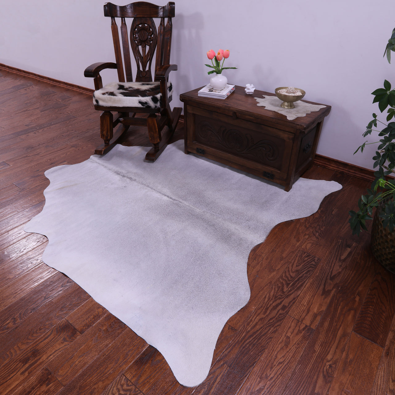 Grey Natural Cowhide Rug