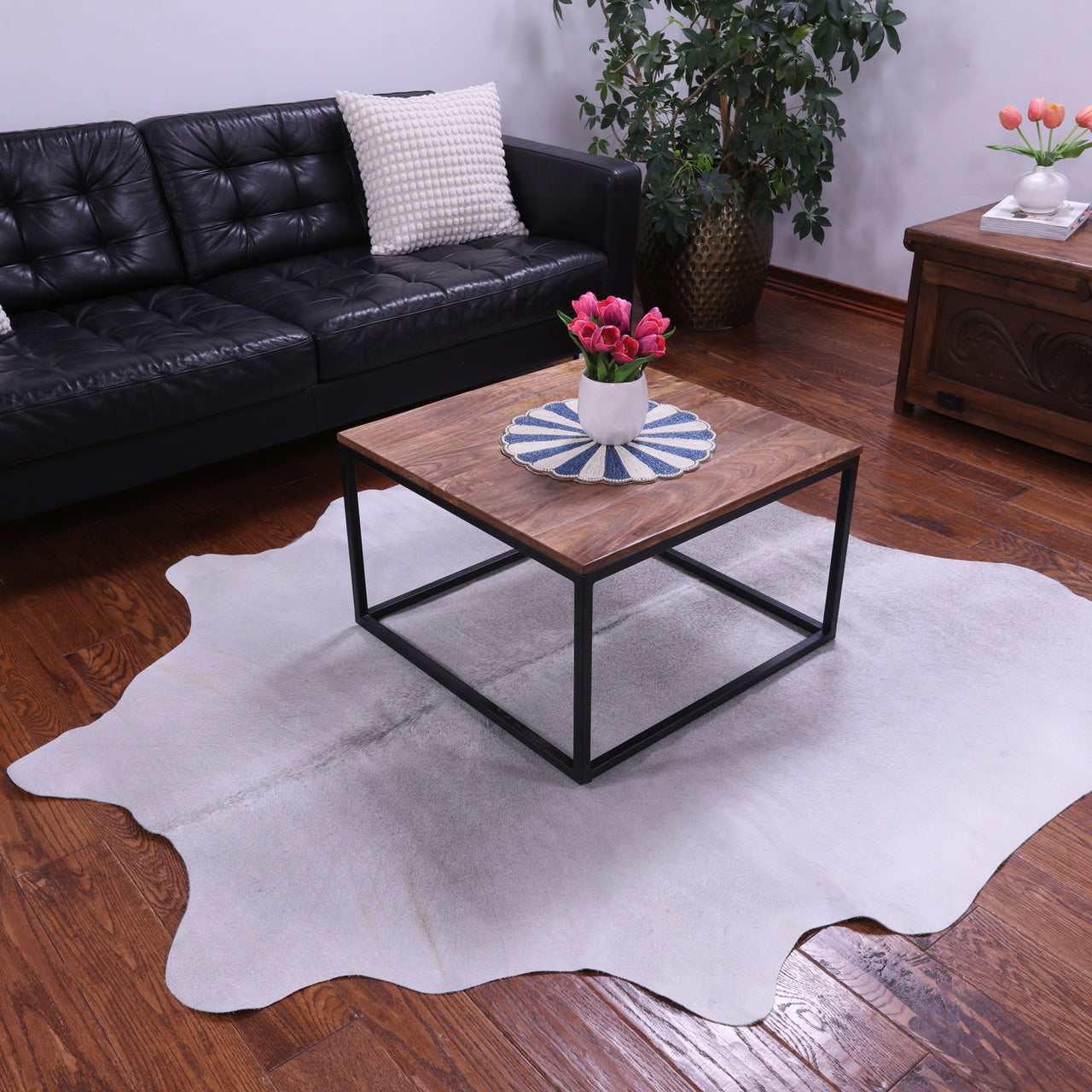 Grey Natural Cowhide Rug