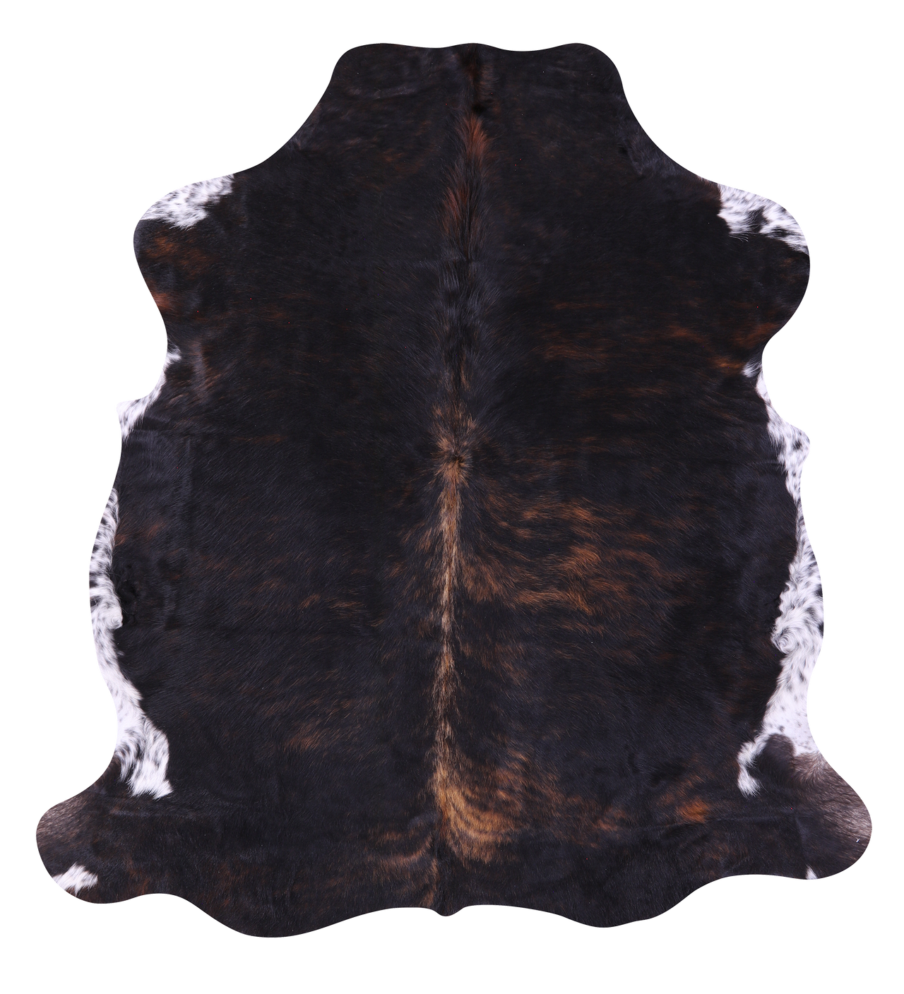 Tricolor Natural Cowhide Rug - Large 6'4"H x 5'10"W