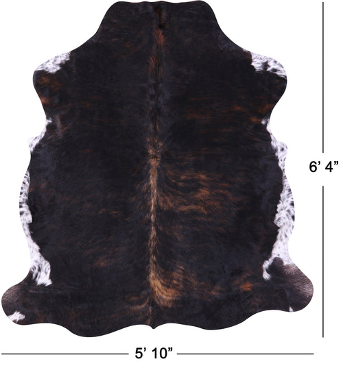 Tricolor Natural Cowhide Rug - Large 6'4