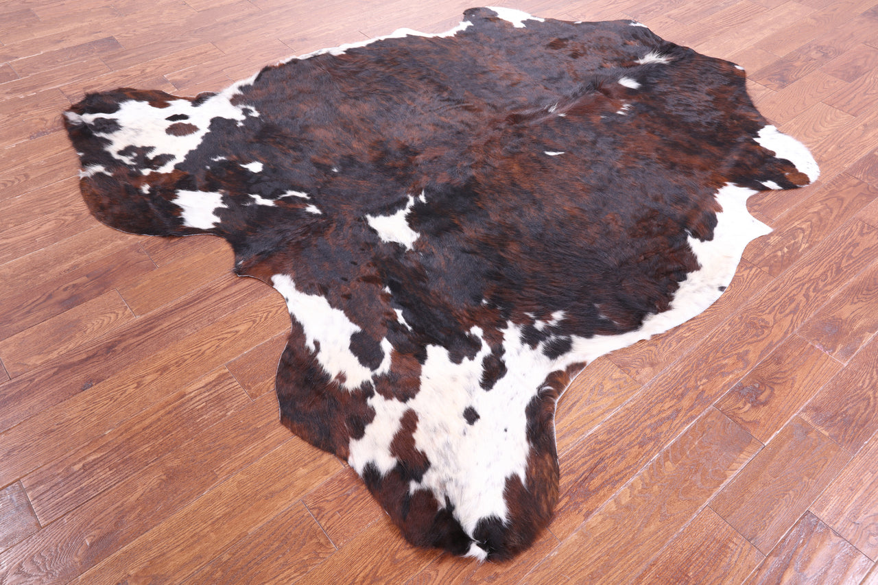 Tricolor Natural Cowhide Rug - X-Large 7'2"H x 6'7"W