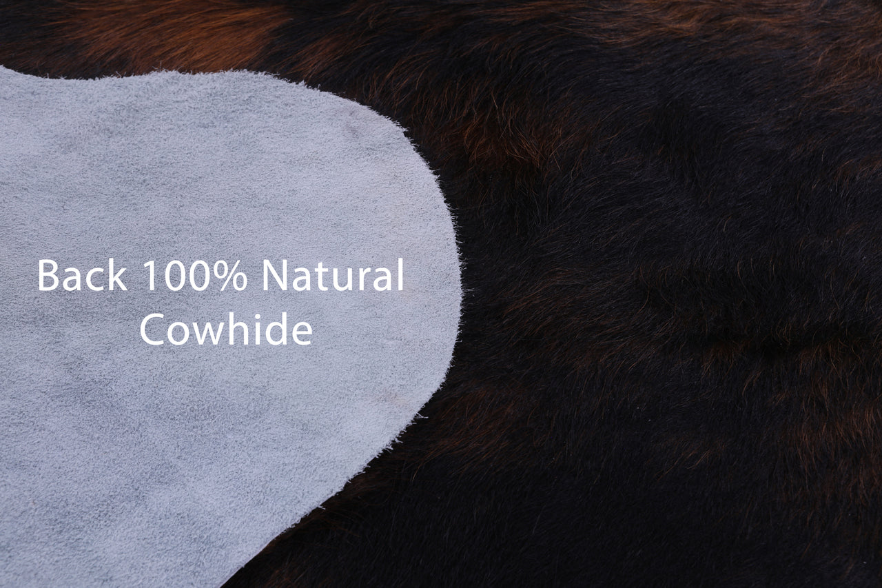 Tricolor Natural Cowhide Rug - Large 6'11"H x 6'5"W