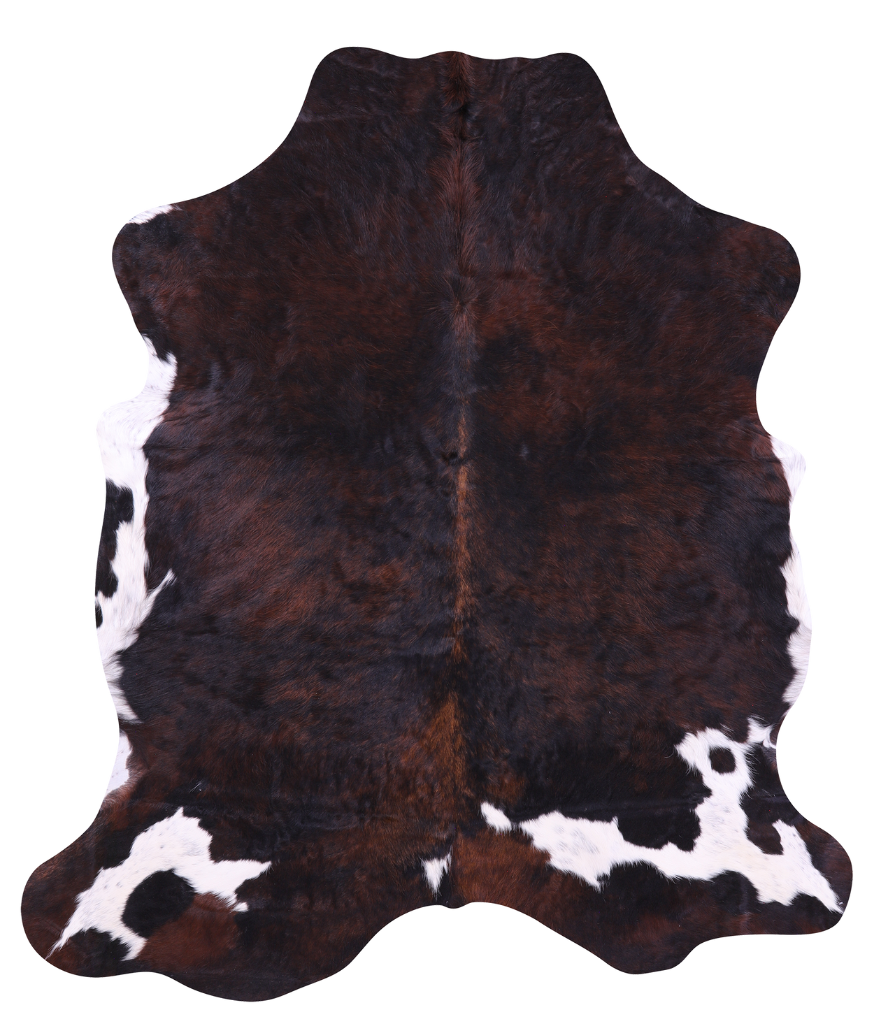 Tricolor Natural Cowhide Rug - Large 6'9"H x 5'10"W