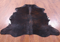 Thumbnail for Dark Brown Natural Cowhide Rug - Large 6'6