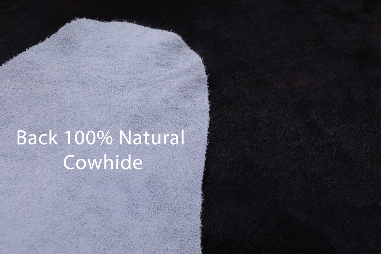 Dark Brown Natural Cowhide Rug - Large 6'6"H x 5'11"W
