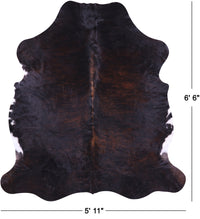 Thumbnail for Dark Brown Natural Cowhide Rug - Large 6'6