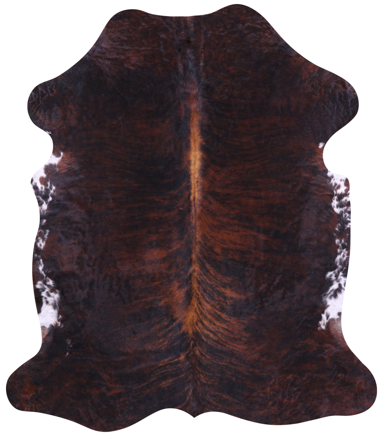 Dark Brindle Natural Cowhide Rug - Large 6'9"H x 5'11"W