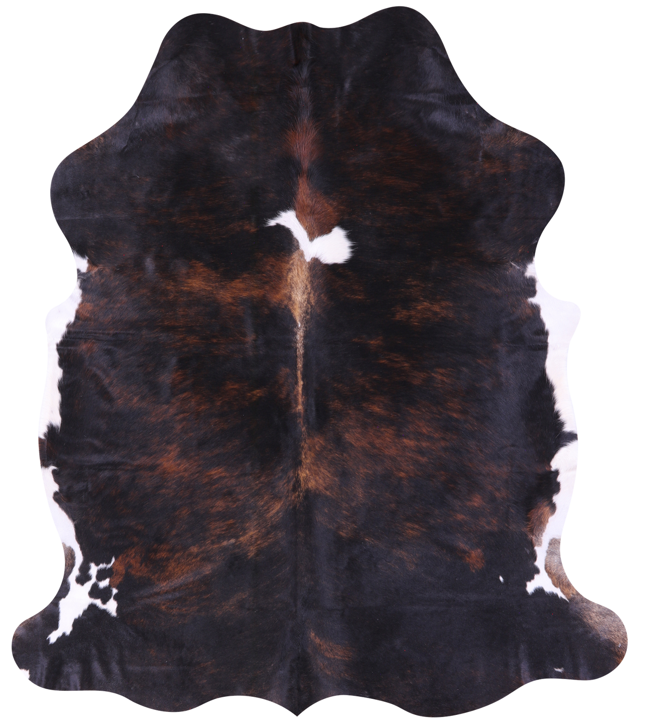 Tricolor Natural Cowhide Rug - Large 6'10"H x 5'11"W