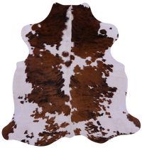 Thumbnail for Brown & White Natural Cowhide Rug - Large 6'6