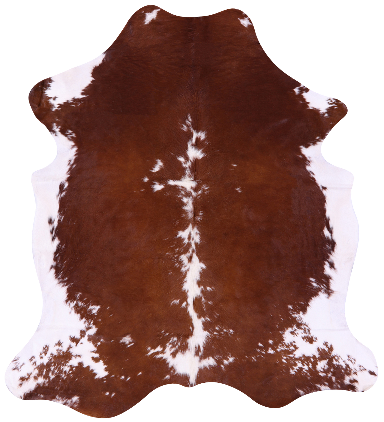 Brown & White Natural Cowhide Rug - X-Large 7'2"H x 6'4"W