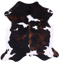 Thumbnail for Tricolor Natural Cowhide Rug - Large 6'6