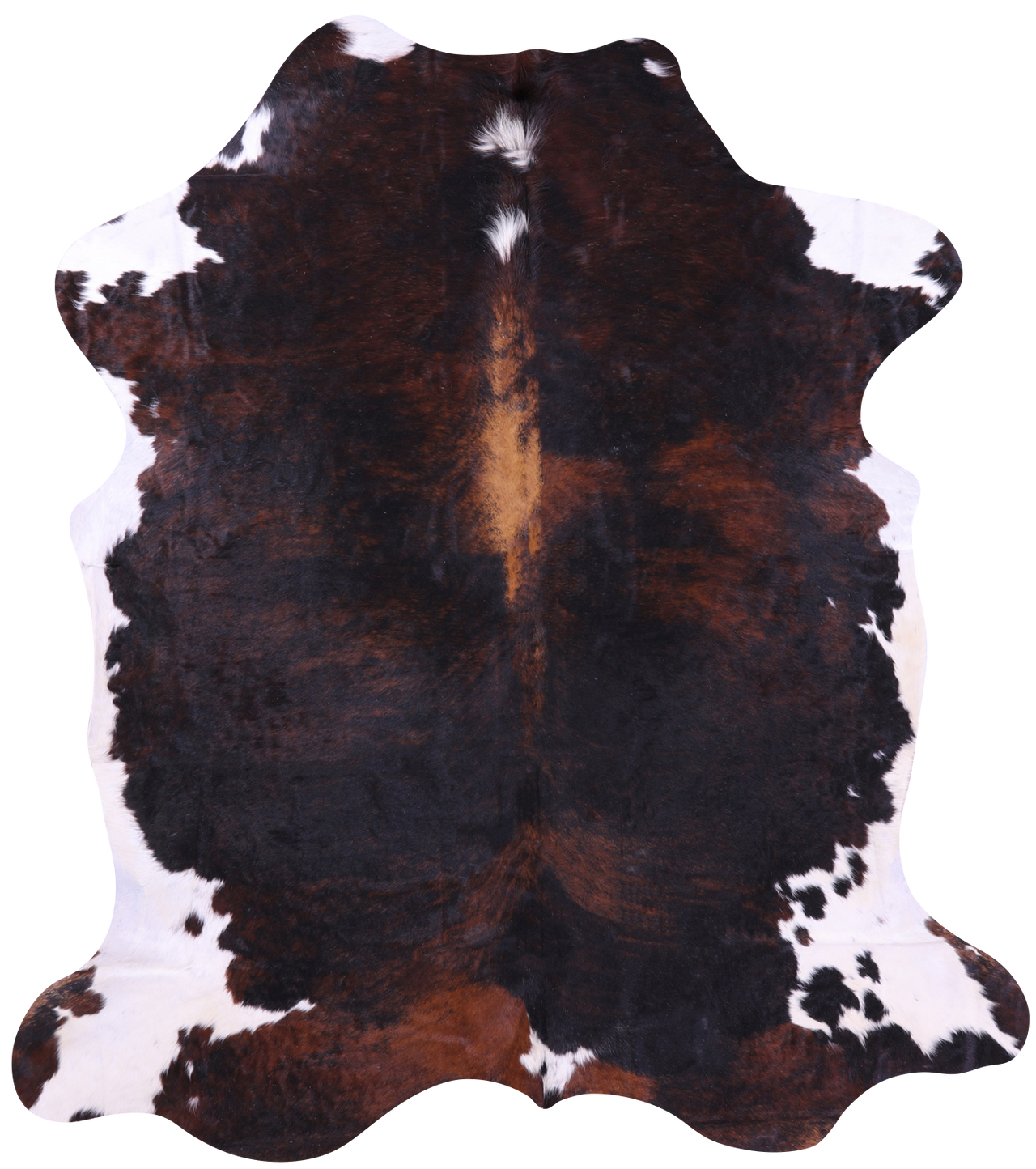 Tricolor Natural Cowhide Rug - X-Large 7'1"H x 6'4"W